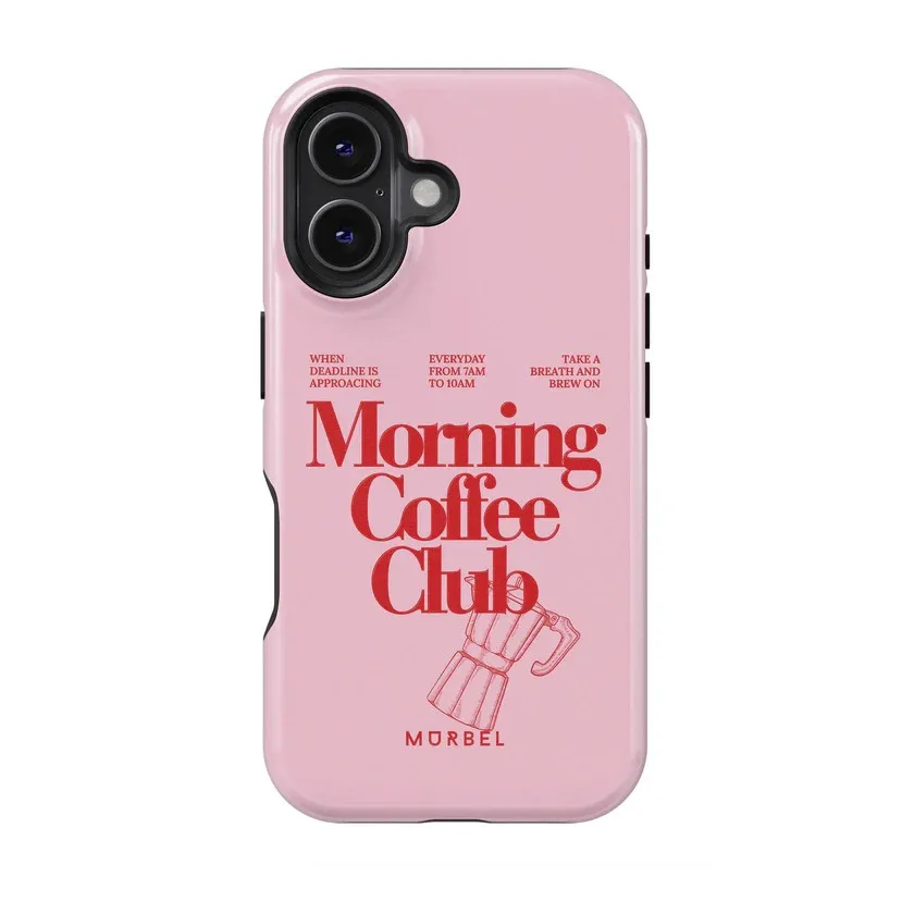 Retro Coffee Club Quote Double-Layer Phone Case Cover