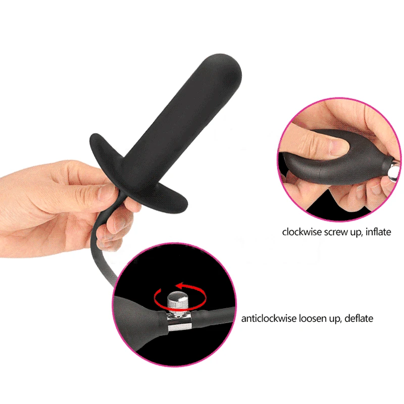 Iatable Dildo Expandable Butt Plug with Pump Sex Toys for Women Men Anal Dilator Massager Adult Products Silicone_voghion.com