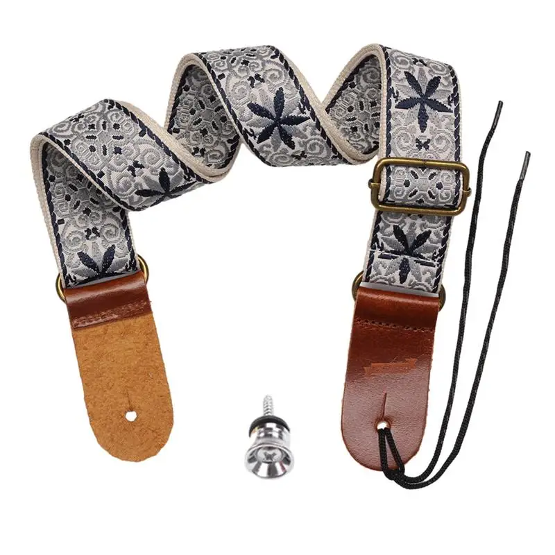 

Guitar Strap Vintage Embroidered Shoulder Strap Adjustable Vintage Style Guitar Strap Floral Patterns Guitar Strap Christmas