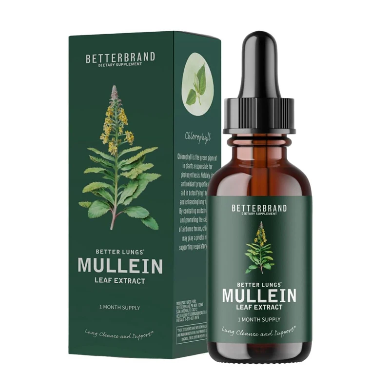Mullein Drops Better Brand Lungs Mullein Drops for Lungs-Cleanse and Respiratory Support Powerful Mullein Leaf Extract for Bronchial