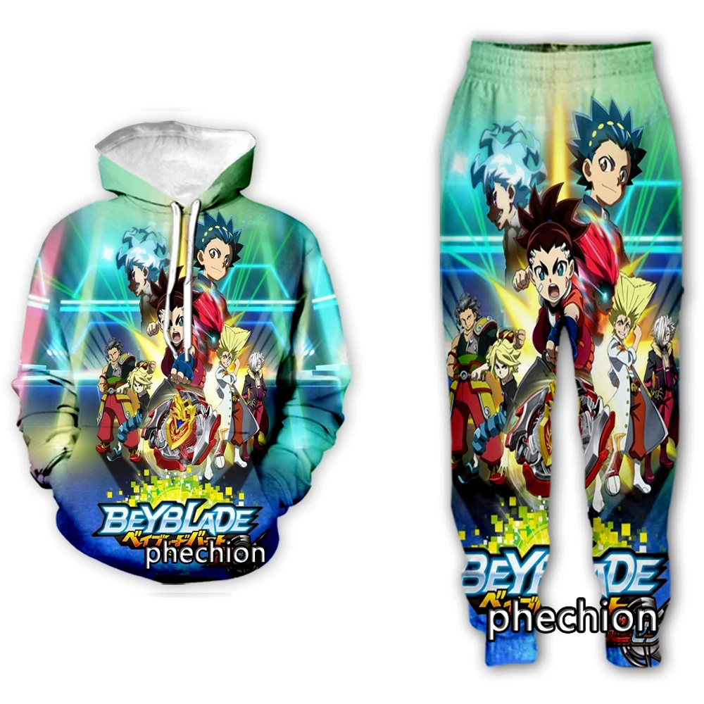 

phechion New Men/Women Anime Beyblade 3D Print Clothing Long Sleeve Fashion Sweatshirt Hoodies Men Sport Long Pants P32