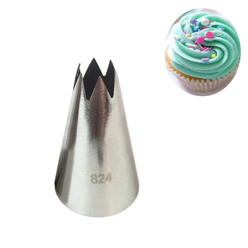 Large #824 Cream Pastry Tips Stainless Steel DIY Cupcake Icing Piping  Nozzles Cake Fondant Decoration Baking Tools