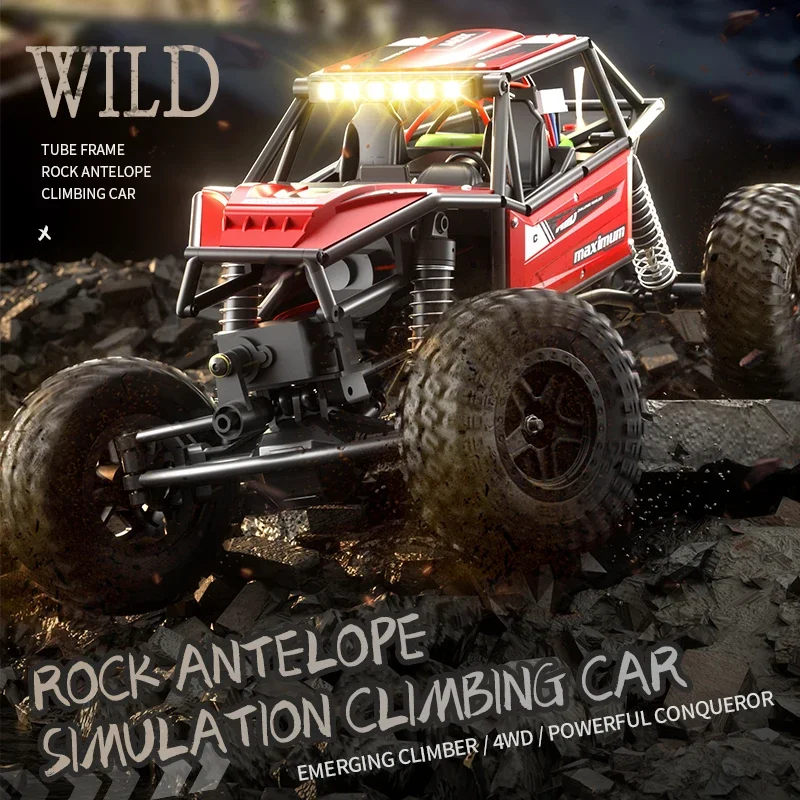 1/18 RC Car Off-road Racing Light Crawler 2.4G Remote Control Electric Vehicle Simulation Climbing Car Toys for Christmas Gift