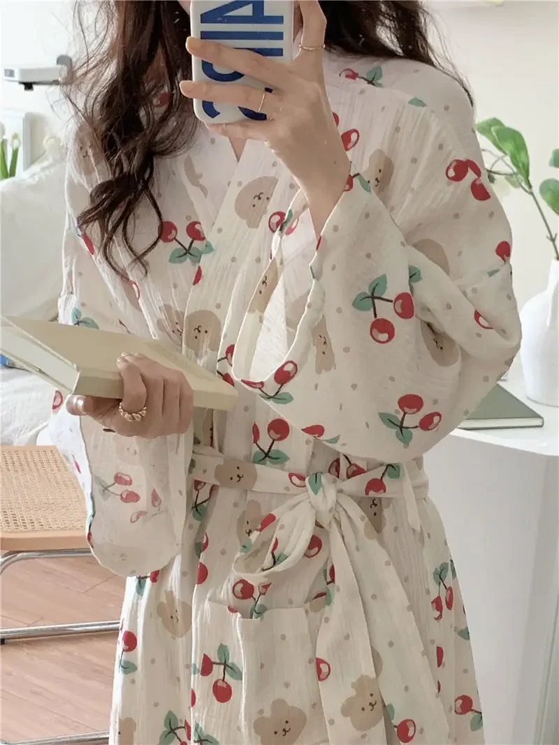 

Women's Fancy Nightie Nightgown Home Sexy Female Satin Chest Long Woman Clothes Pijama Terry Dresses Bathrobe Pajamas Robe Open