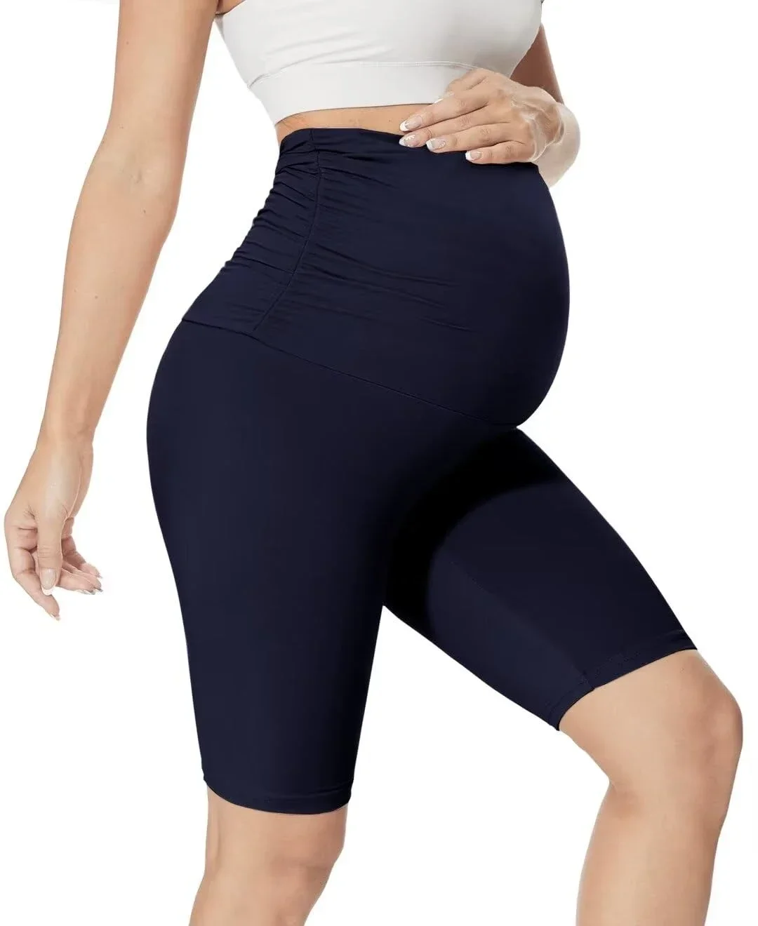 Summer Hot-selling Yoga Maternity Pants Five-point High Waist Belly Pants Fashion Casual Leggings Women