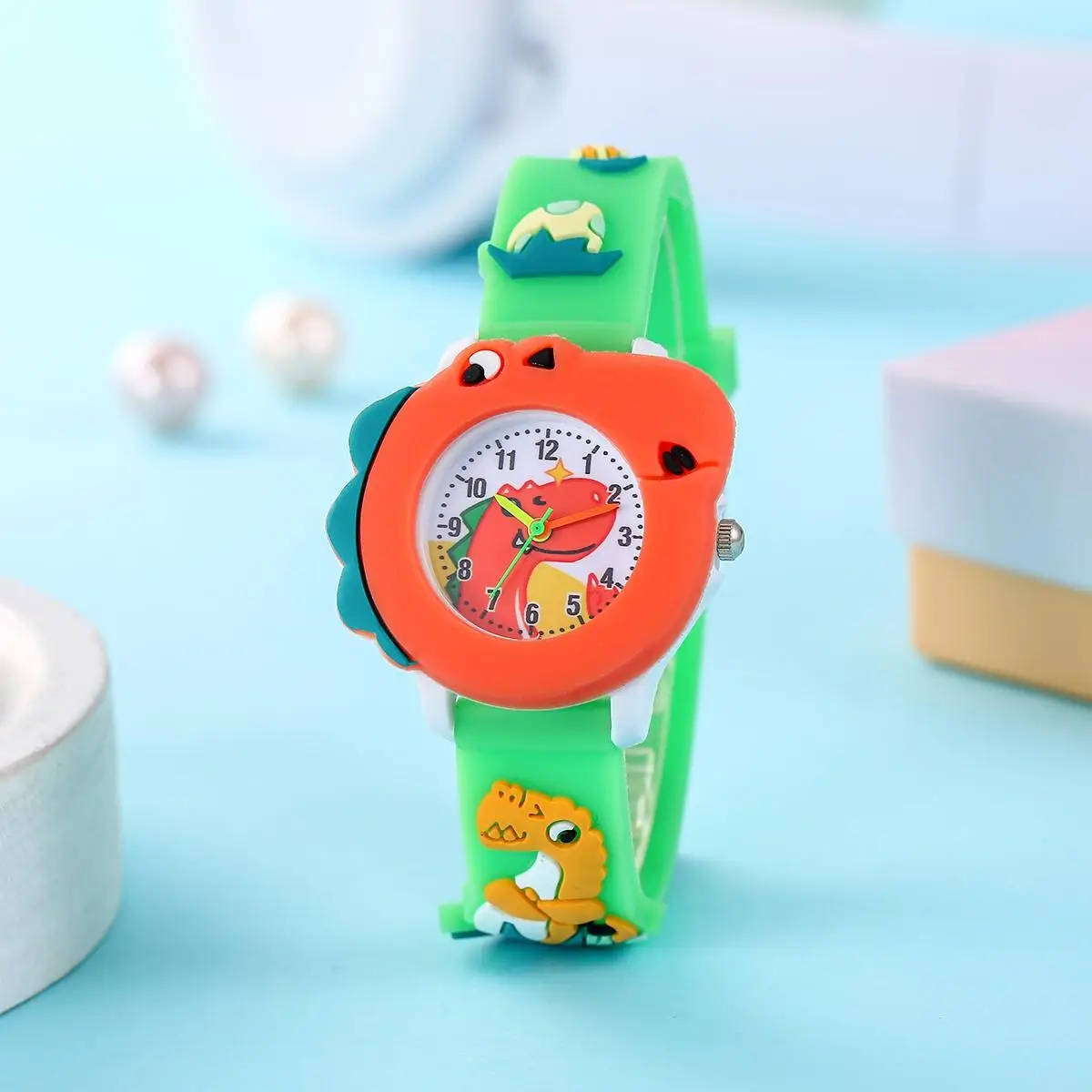 Popular Children's New Cute Cartoon Dinosaur Pattern Boys and Girls Quartz Watch 4