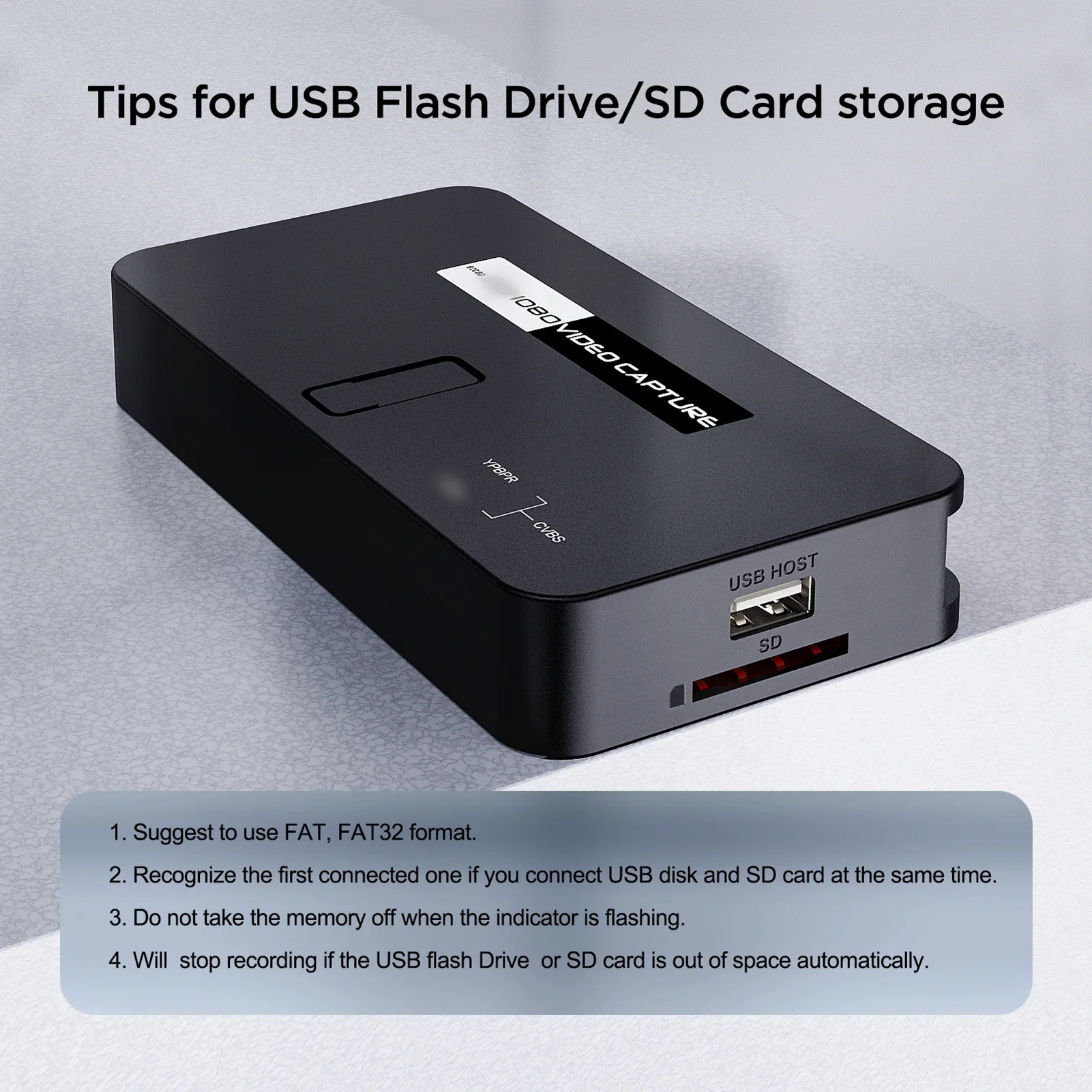 HD Game Capture for EZcap 284 1080P AV/Ypbpr Video Capture Recorder Box into USB Disk SD Card For Xbox360/One PS3/4