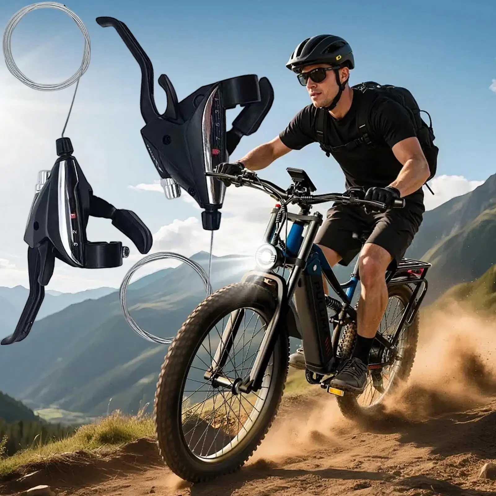Precision Gear Thumb Shifter Set for Versatile Cycling Adventures