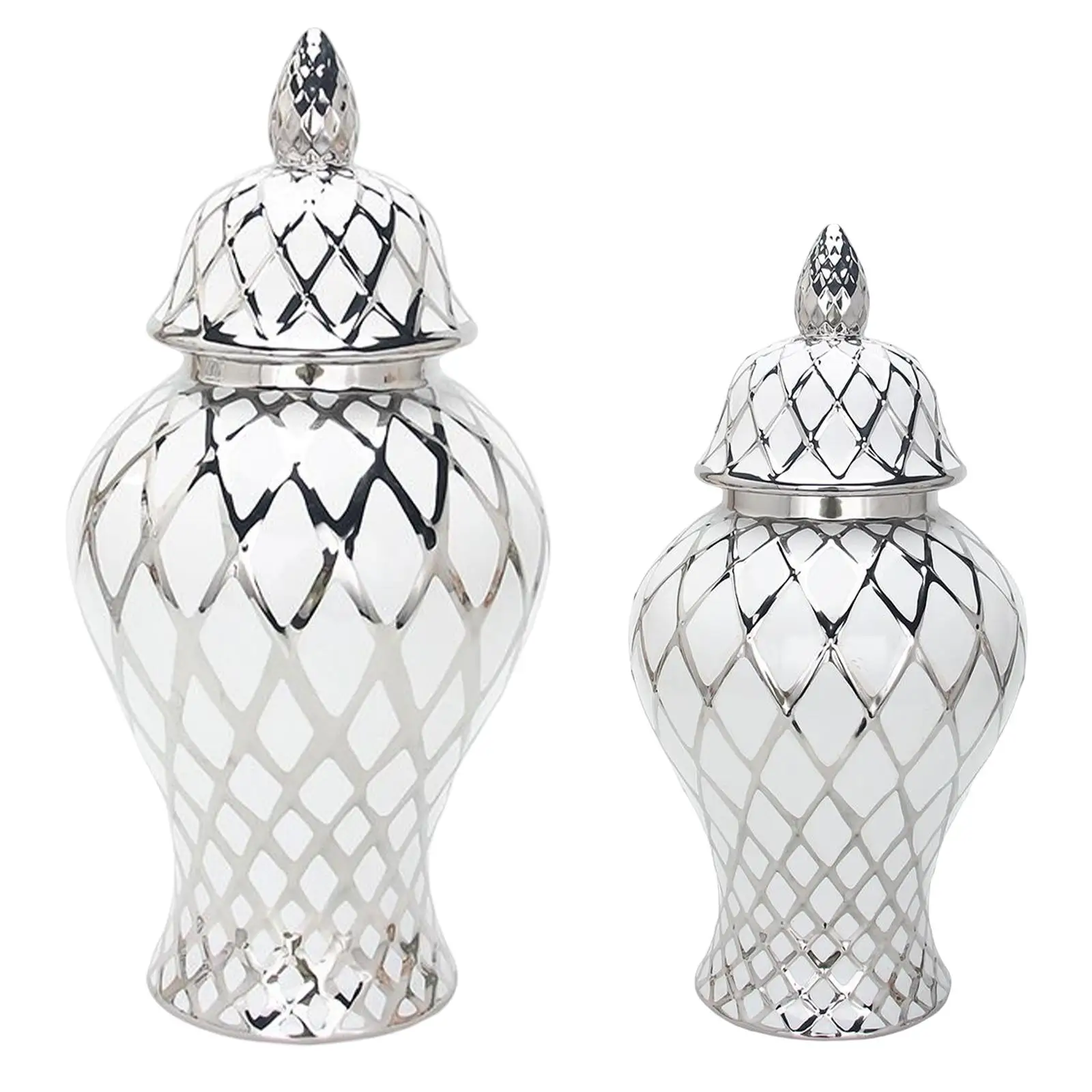 

Modern Ginger Jar Lattice Ornament Ginger Vase for Collection Home Entryway