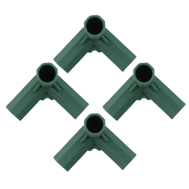 4Pcs 16mm Plastic Greenhouse Frame Building Connectors Green Outdoor Garden Structure Pole Joints Adapter DIY 3 Way Bracket