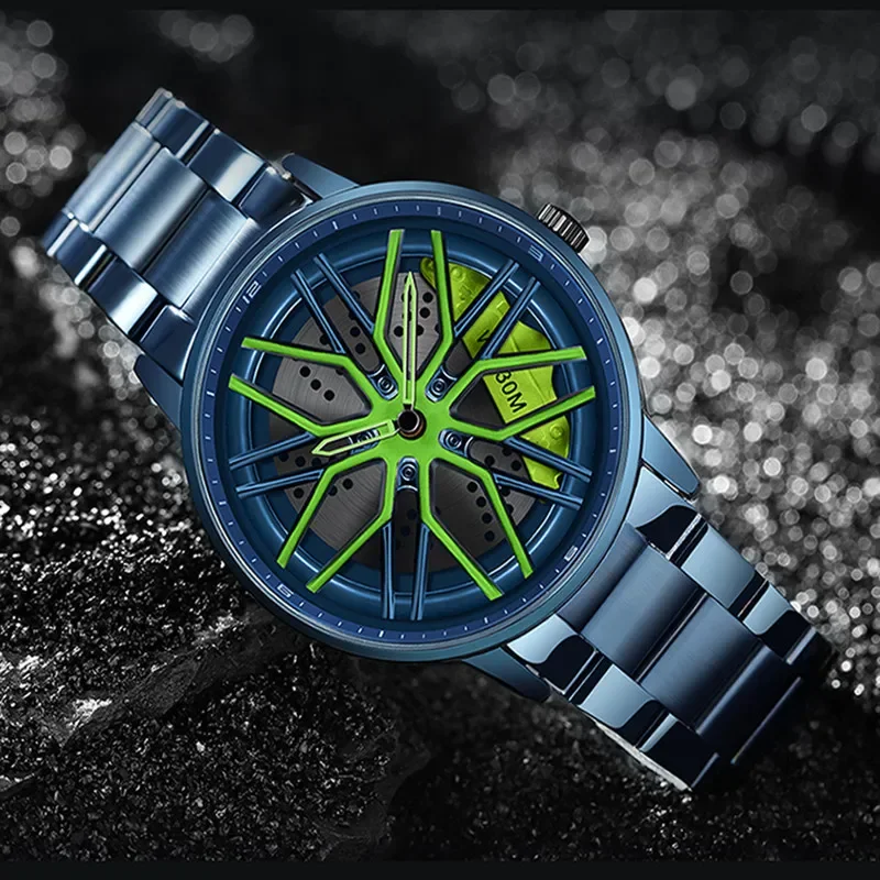 

Sanda 1107 New Fashion Men's Trendy Cool Wheel Personalized Waterproof Steel Band Quartz Watch