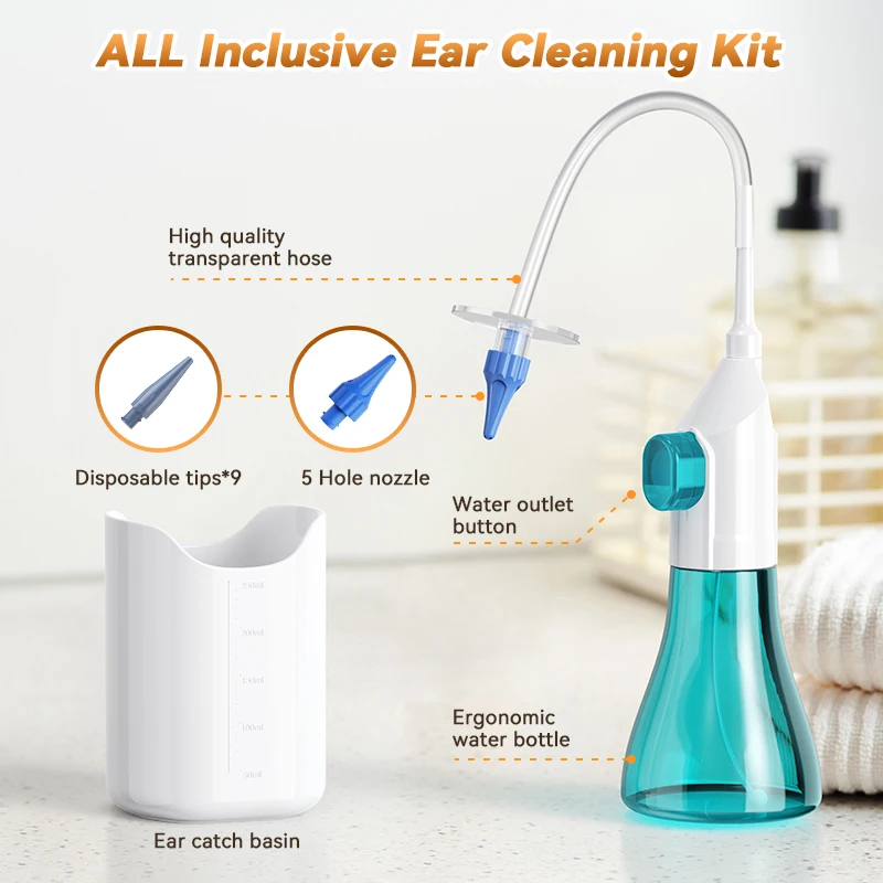 Ear Wax Removal Kit Manual Ear Irrigation Flushing System Safe Effective Water Cleaner