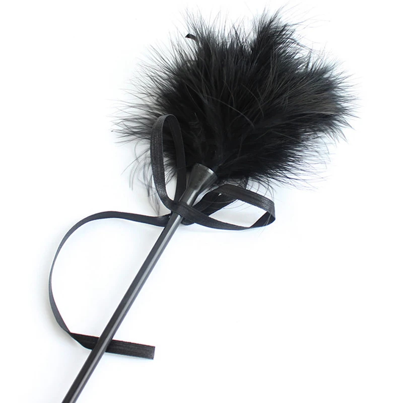 47CM Feather Whip,PU Leather Spanking Paddle Horse Whip fo Horse Equestrian Riding Equestrian bat,Cosplay Performance Props 4