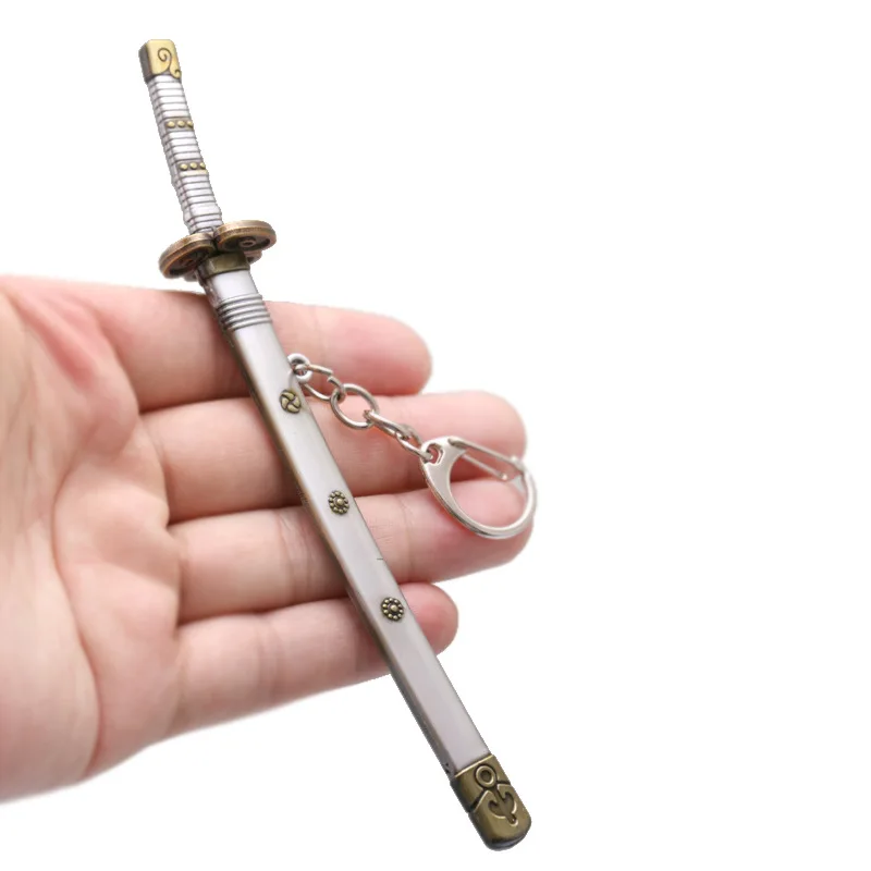 Anime Katana Pendant Keychain Zoro Same Design Detachable Alloy Cosplay Props Gift For Cartoon Fans Accessories