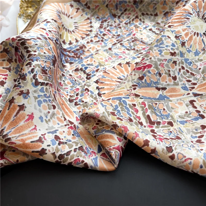 Neue Luxus Marke Seide Quadrat Schal Frauen Hals Sommer Haar Bandana Kopftuch Schal Wrap Hijab Echarpe – Detail 9