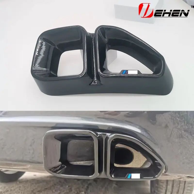 

2Pcs Car Tail Throat Frame Decoration Sticker Trim For BMW3 Series 320 325 330 G20 2019-2022 Exhaust Pipe Auto Accessories