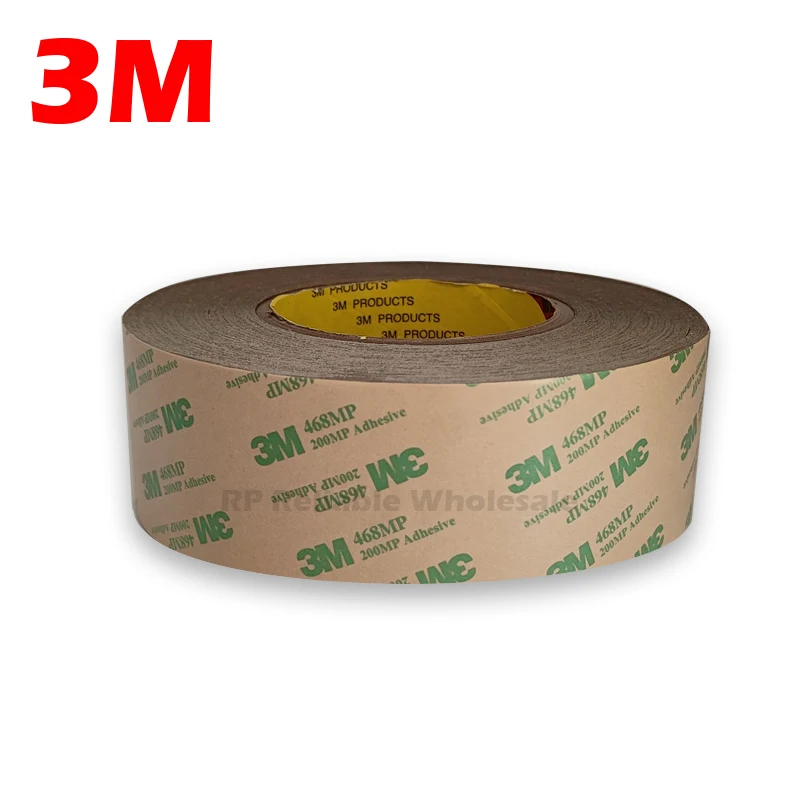 55 meters/roll, 3M 468MP 200MP Double Sided Adhesive Tape Transparent, High Bond, High Temperature Resist