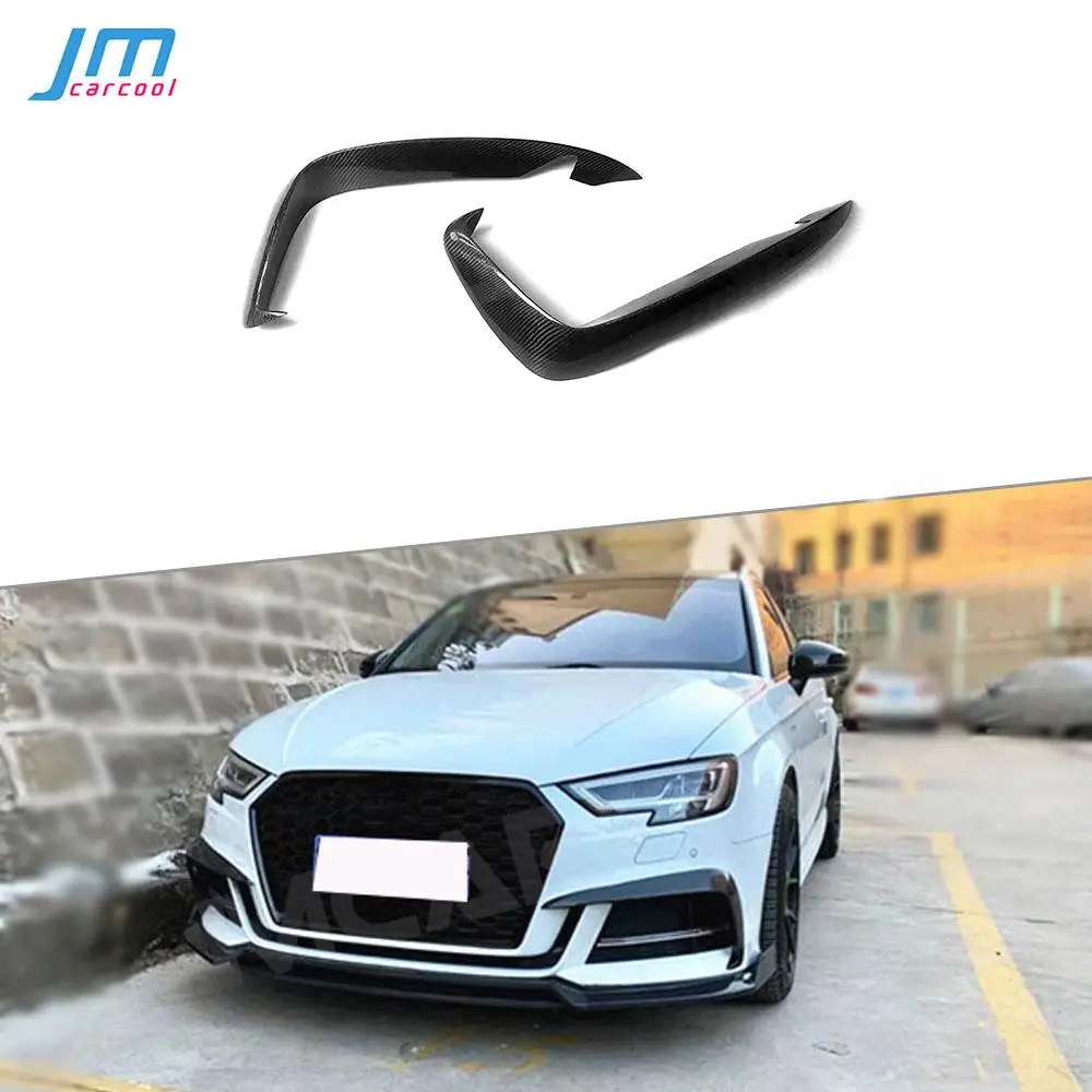 Per Audi S3 A3 Sline Sedan 2017-2019 In Fibra Di Carbonio Anteriore Fendinebbia Palpebre Splitter Air Vent Fins Trim Strip Adesivi Accessori