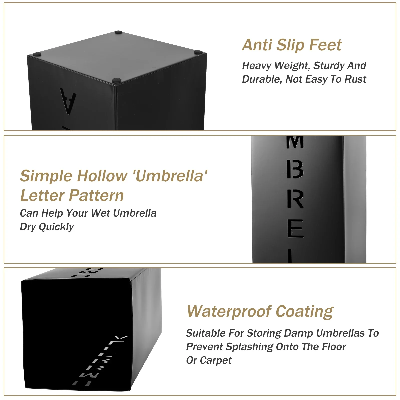 Umbrella Stand Rack Decorative Umbrella Holder Bin Holder Free Standing Multipurpose Walking Sticks Storage