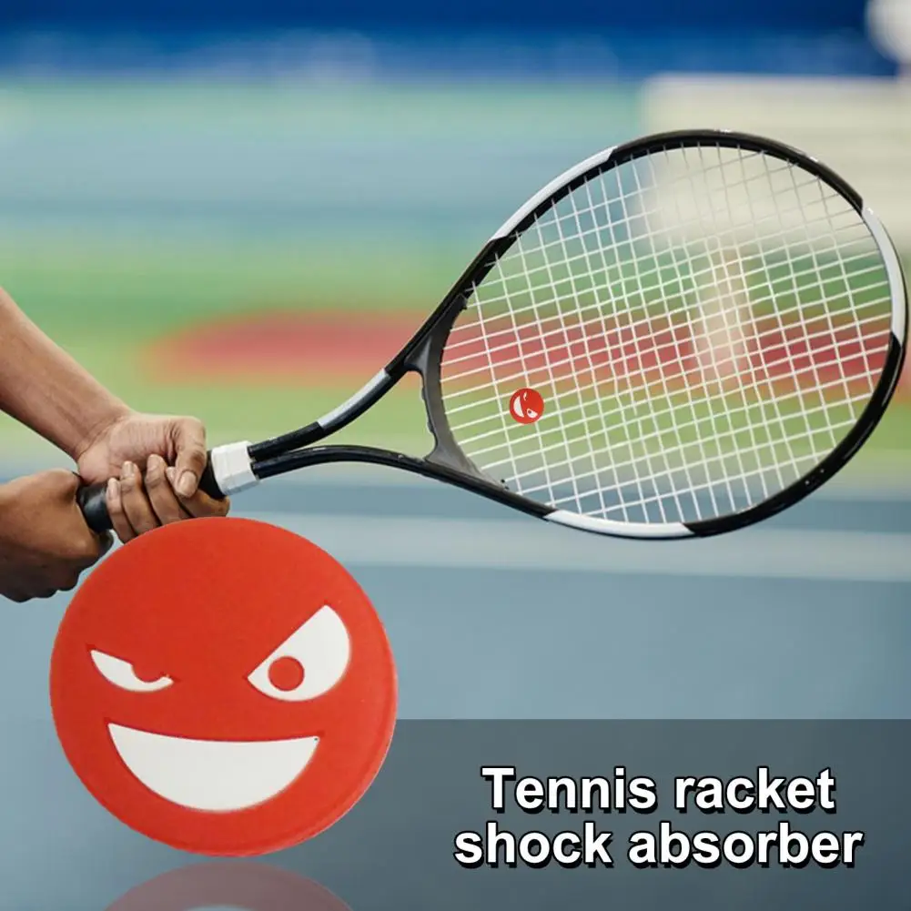 Tennis Racket Vibration Dampeners Silicone Tennis Racket Shock Absorbers Smile Face Anti-vibration Racquet Shock Absorber