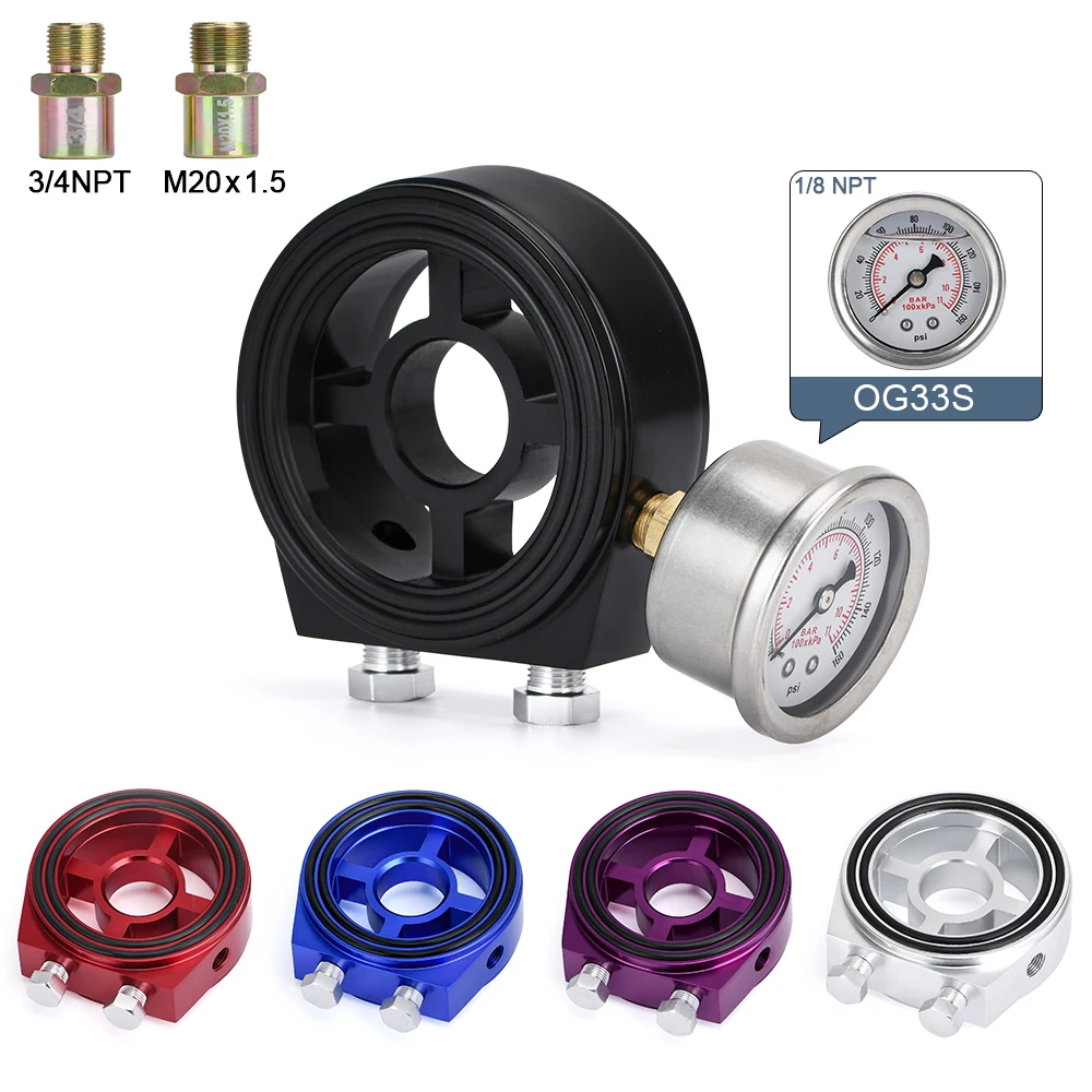 Oil Filter Cooler Sandwich Plate Adapter M20*1.5 and 3/4-16 Universal