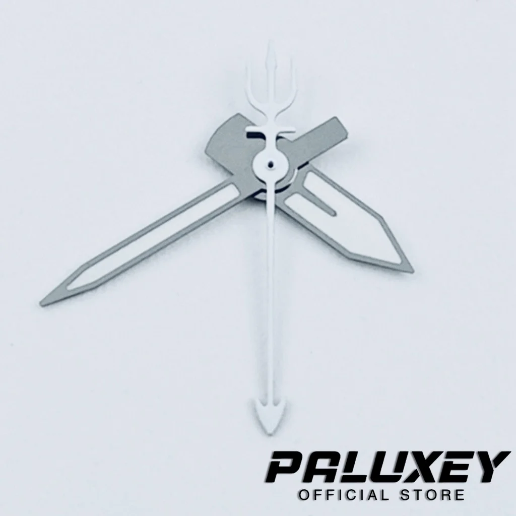 Luminous Green Watch Pointers with Trident-Shaped Second Hands
