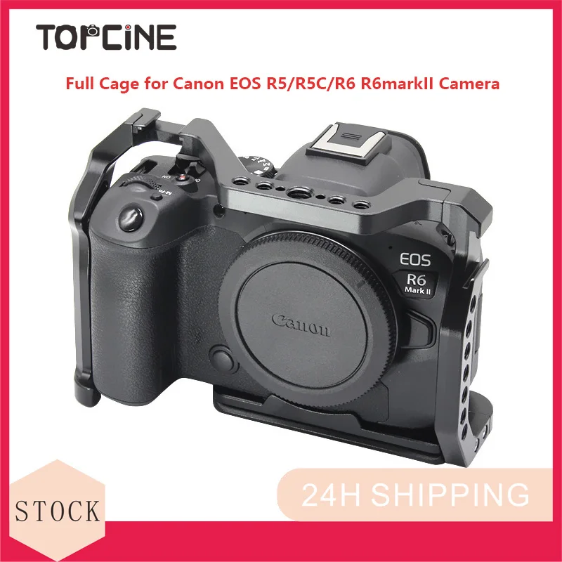 Gabbia Per Fotocamera Topcine R5 R6 Compatibile Per Fotocamera Canon Eos R5/R5C/R6 R6Markii, Con Doppia Scarpa Fredda