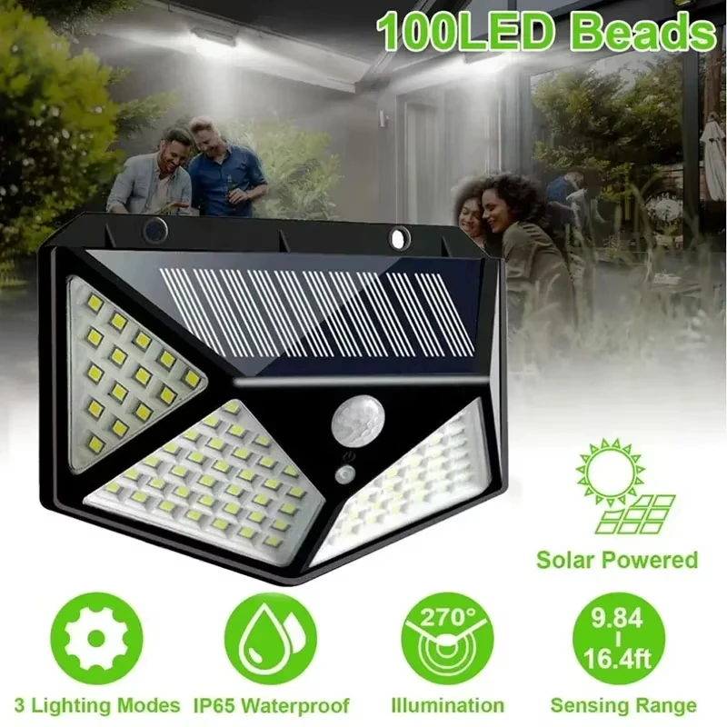 Eco-Friendly Solar Motion Sensor LED Wall Light – Waterproof Outdoor Security and Decorative Lamp