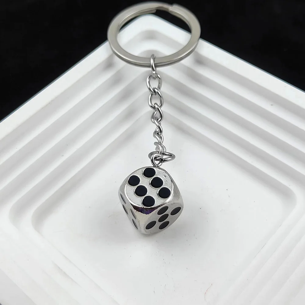 

Hip Hop Women's Alloy Pendant Keychain Dice Pendant Key Chain for Women Trendy Jewelry Car Backpack Decoration Gift Wholesale