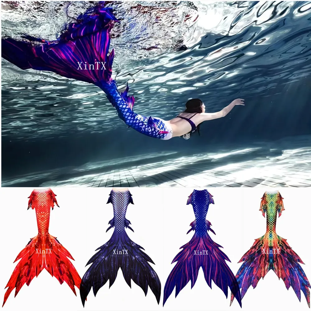 NEW Bikini Woman Mermaid Tail For Swimming Adult Swimmable Swimsuit Can Add Monofin For Beach Sand Diving Model Photoshoot halloween little mermaid swimming party cosplay costumes children mermaid swimsuit kids swimwear swimmable beach clothes