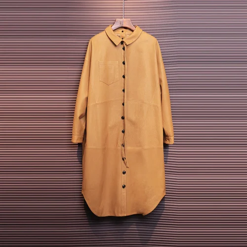 

Women 100% Genuine Leather Jacket Spring 2023 Sheepskin Coat Female Long Jackets Korean Fashion Jaqueta Feminina Gxy45