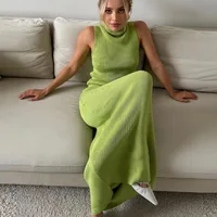 Tuularose Elegant Long Skirt Two-piece Set Women's Sleeveless Knitted Turtleneck Vest Slim Skirt Set 2025 New Fashion Skirt Set - Image 6