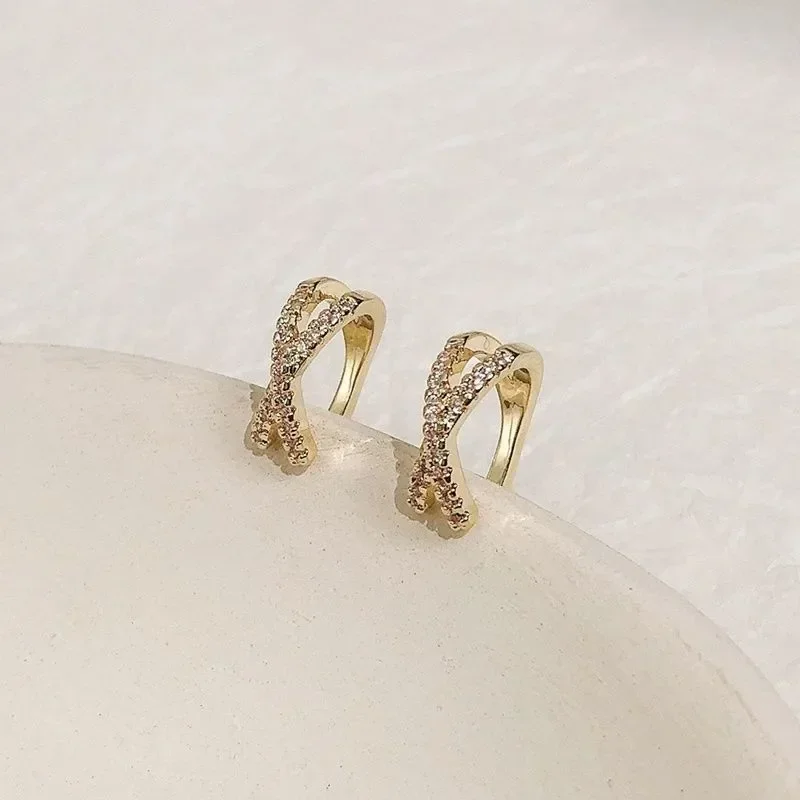 Punk Metal Zircon Ear Cuff Ear Clip for Women No Pierced C Shape Geometric Small Earcuff Wrap Earcuff Clips Jewelry