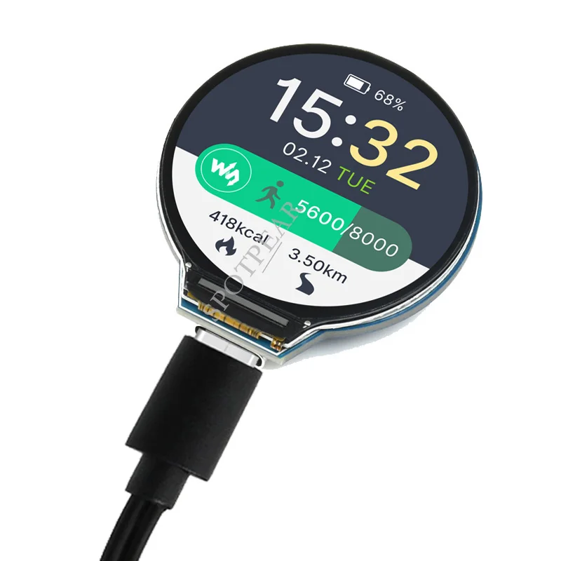 Raspberry pi Pico Rp2040 Desenvolvimento Bordo a Bordo 1.28 Polegadas Round Touch Lcd Display Screen Acelerômetro Giroscópio Sensores