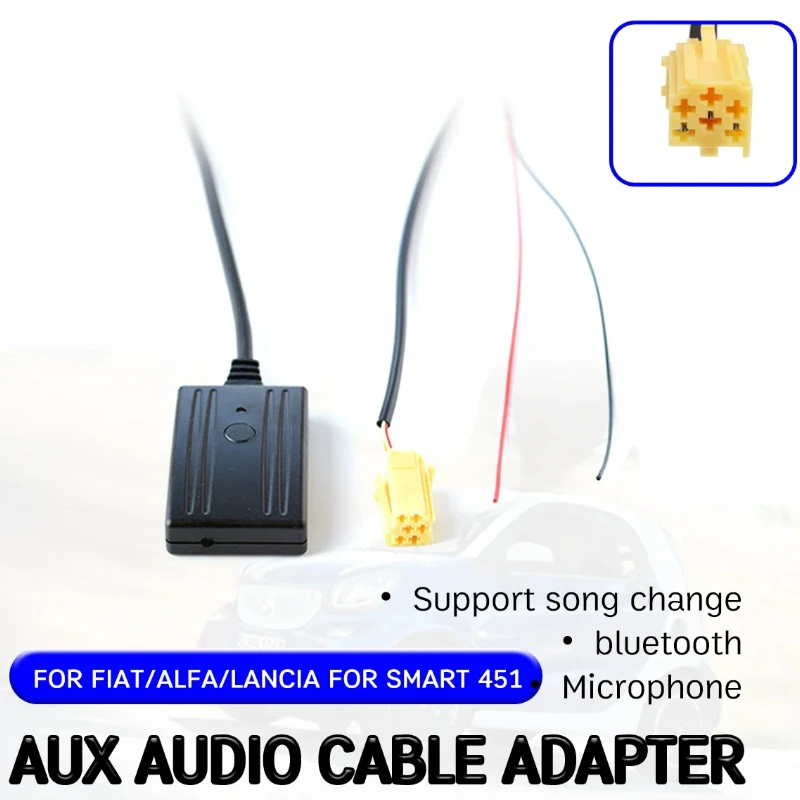 Adattatore Cavo Ricevitore Aux Bluetooth Per Fiat Grande Punto Per Unità Testa Cd A 6 Pin Per Modulo Aux Hifi Vivavoce Alfa Romeo 159