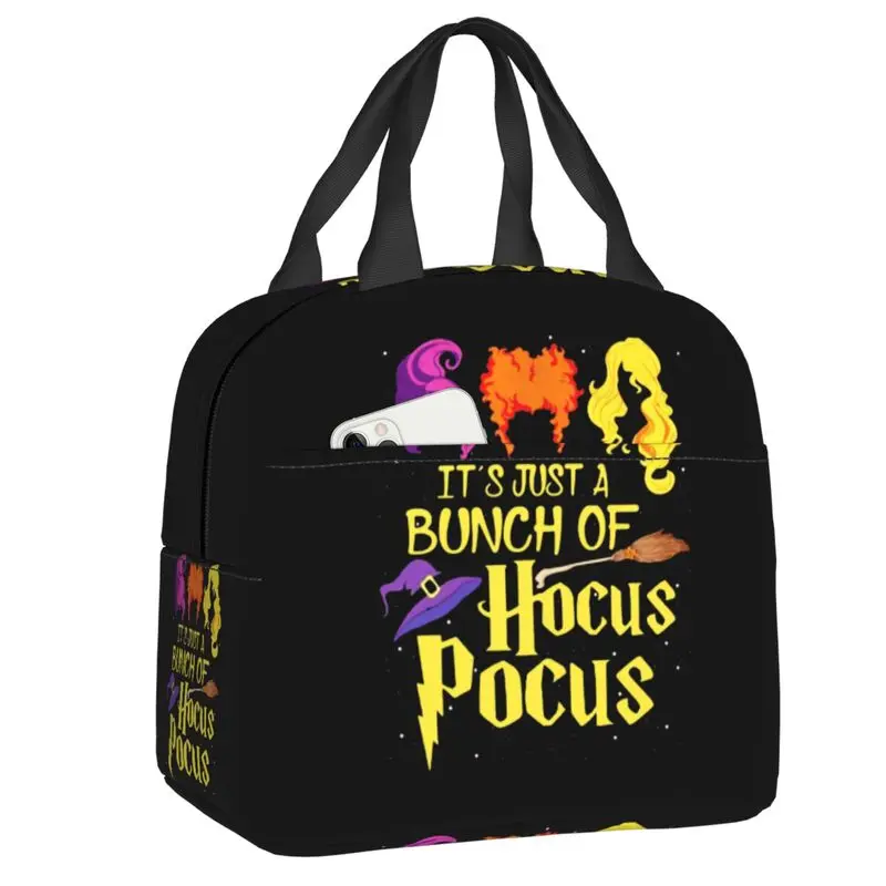Hocus Pocus Halloween Quotes Lunch Bag Women Cooler Warm Insulated Lunch Container Box Per Bambini School Picnic Food Tote Bags