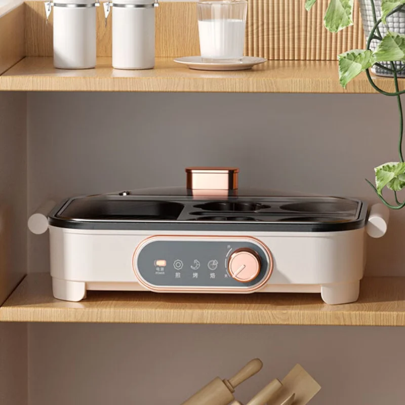 220V Breakfast Maker with 3-in-1 Functions, Non-stick Coating, and Easy-to-Clean Plates, Ideal for Eggs, Pancakes, and Sausages