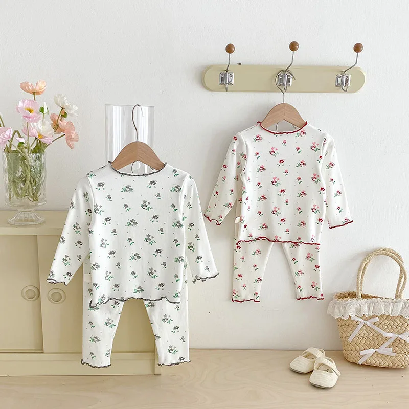 Description Picture 5 of itemMILANCEL New Autumn Baby Pajama Set 3M-3T Cute Flower Infant Girls Household Clothes Toddler Thin Loungewear 2PCS
