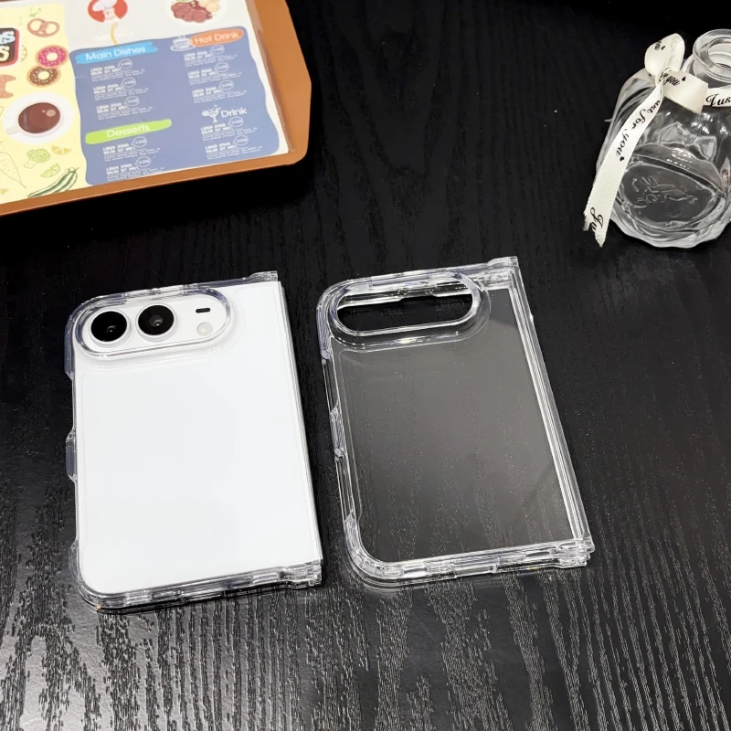 Luxury Shockproof Fold Phone Case with Hard PC+Acrylic Center – Bumper Protective Cover