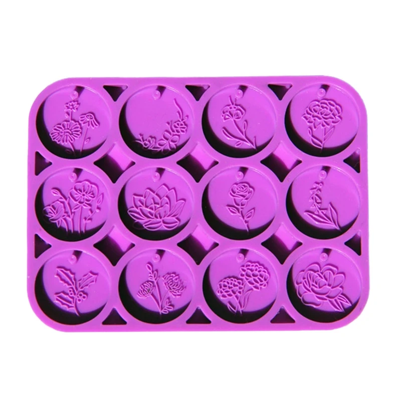 

Floral Round Disc Epoxy Resin Mold 12 Month Flower Jewelry Silicone Casting Mold K3KF