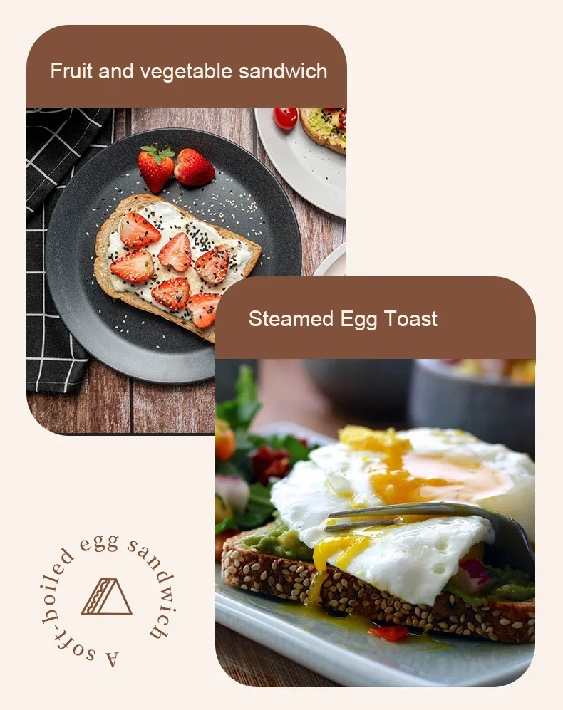 Description Picture 6 of itemElectric Sandwich Maker Breakfast Baking Machine Egg Omelette Cooker Grill Pan Double-side Bread Pressure Toaster Ligh Food Oven