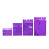 Purple Color Glossy Zip lock Plastic Small Pouch  Gift Candy Party Tea Chips Coffee Bags Aluminum Foil Bag Customized Logo 1