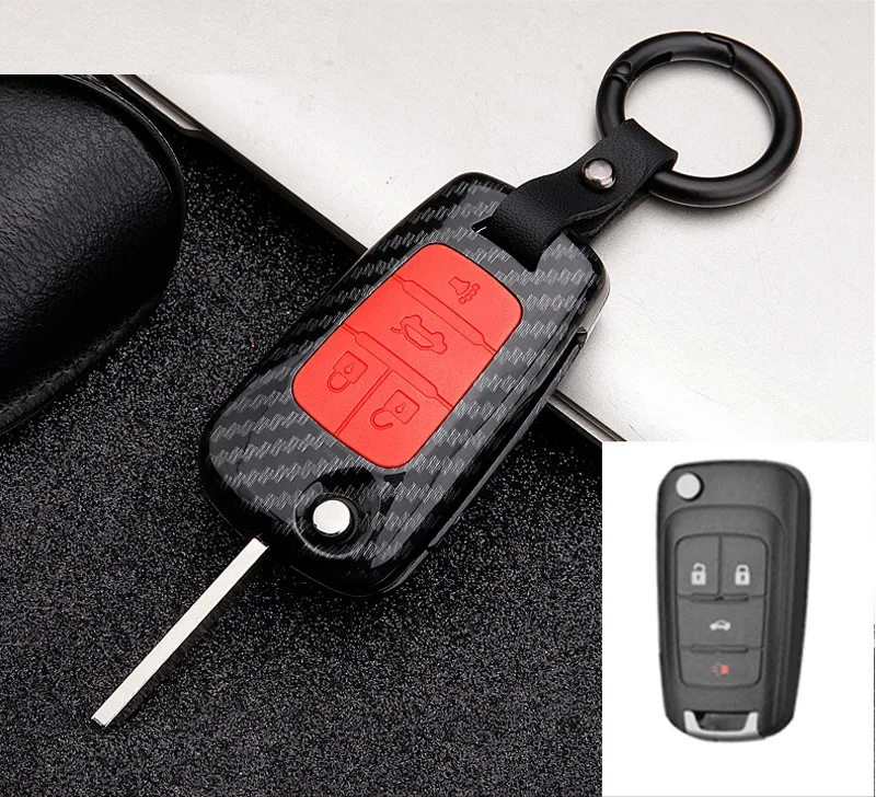 Car Key Case Carbon fiber ABS for Chevrolet Cruze Aveo Trax Opel Astra Corsa Meriva Zafira Antara J Mokka Insignia for Buick key case,key case cover,car key shell