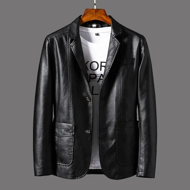 Leather Jackets Men's Pu Leather Jacket Suit