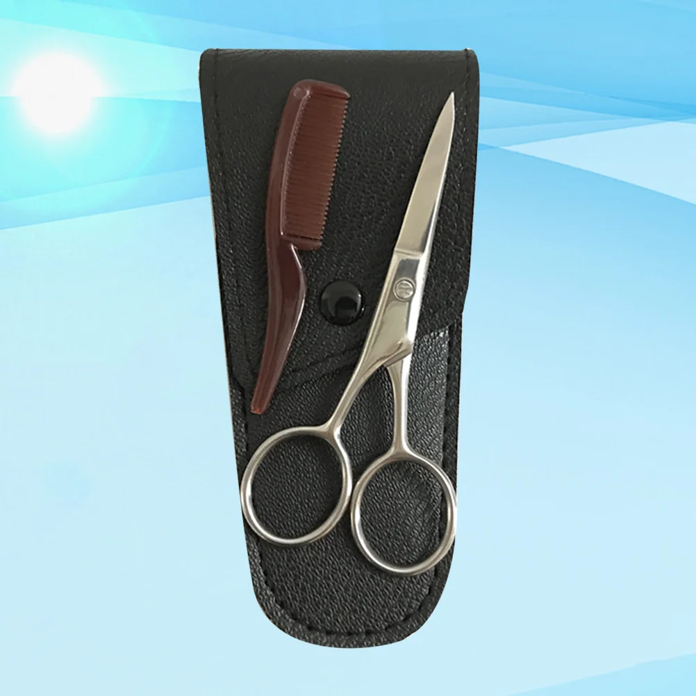 1 Set Eyebrow Scissor Mustache Eyebrow Trimmer Stainless Steel Shear Care Accessary mustache scissors 3