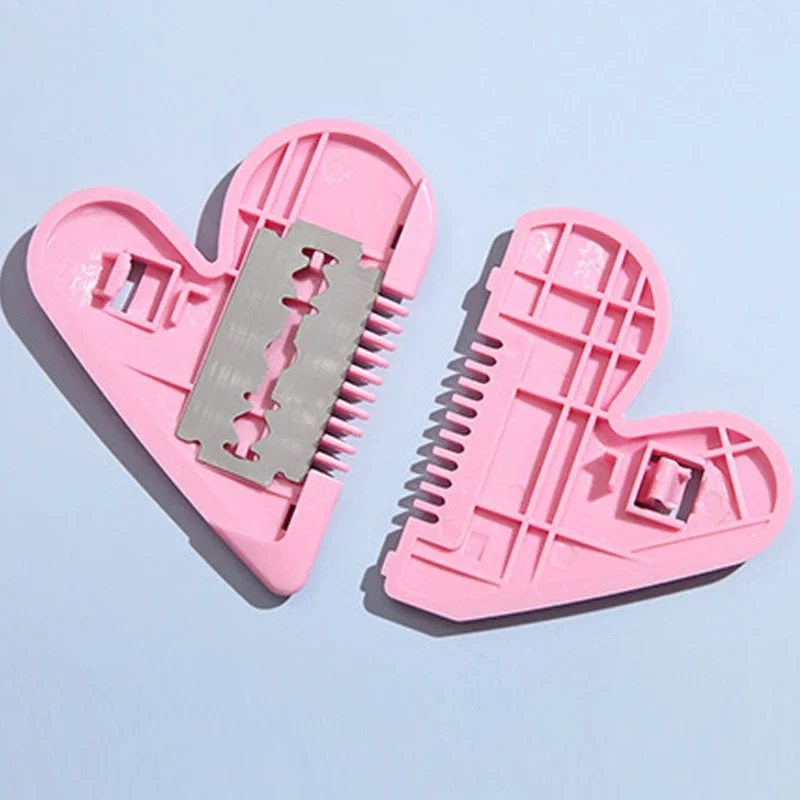 Heart Shape Hair Cutting Trimmer Barber Comb Bangs Hair Remover Home Mini Makeup Tools for Thinning Beauty Cut Accessories