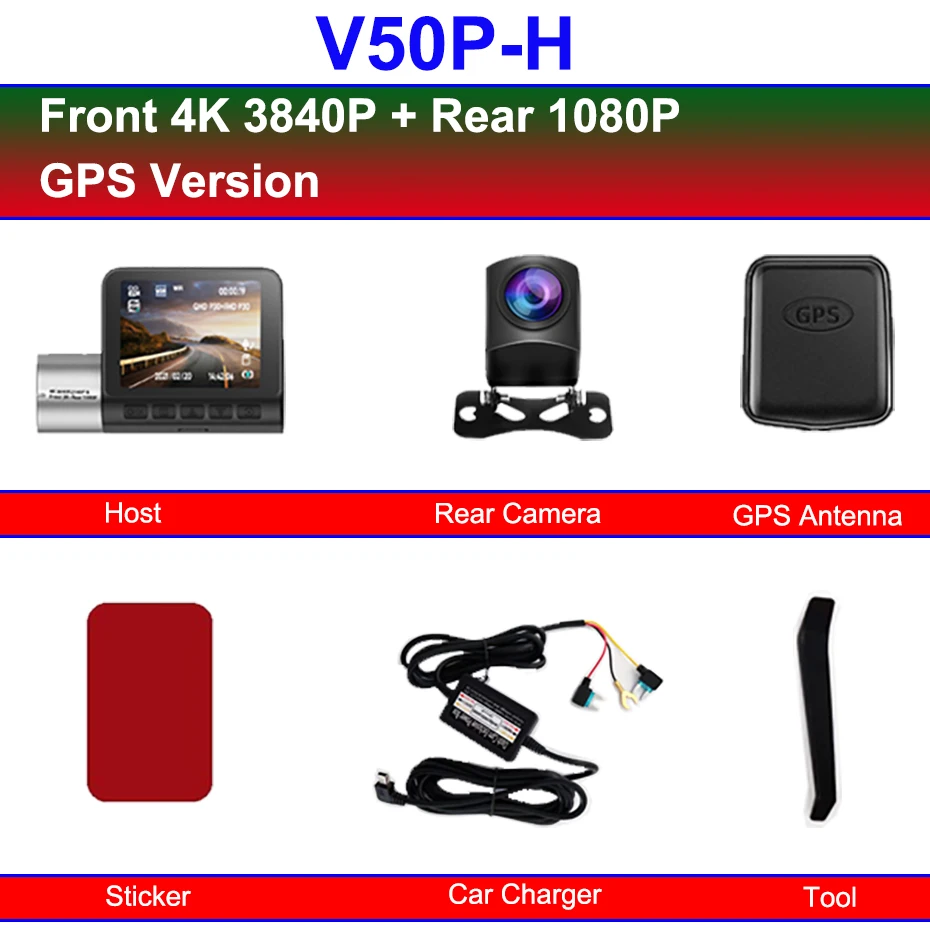   ķ UHD 4K + 1080P   2 ġ ڵ DVR,  96670 GPS Ʈ  ڴ,   ī޶, ߰ ð