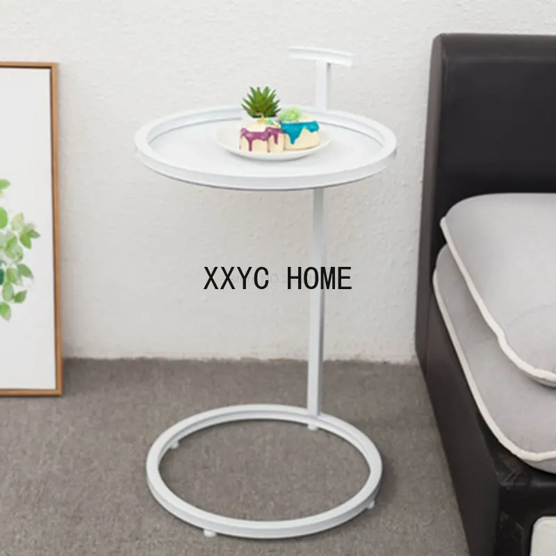 

Nordic Luxury Slate Round Coffee Table Living Room Auxiliary Creative Bedside Coffee Table Leisure Balcony Marble Home Furniture