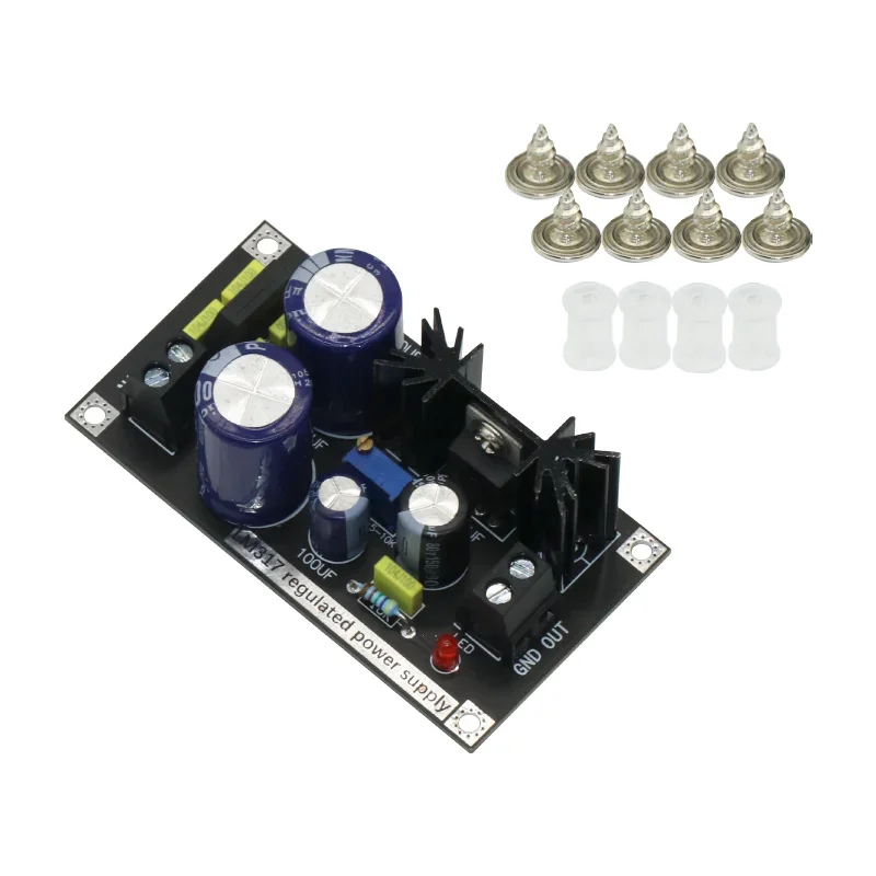 

LM317 Adjustable Regulated Power Supply Board AC to DC Adjustable Linear Regulator With Rectifier Filter Board NEW