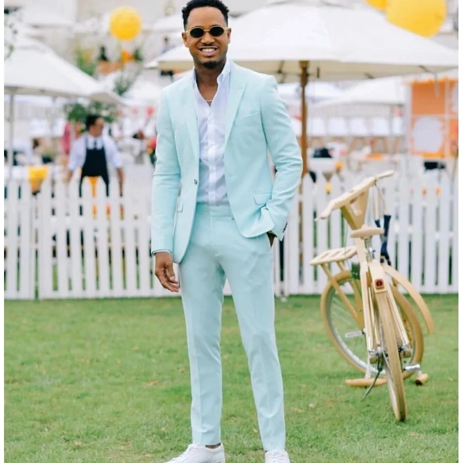 Men Suits Blazers for Party Prom 2 Pcs Jacket with Pants Groom Wedding Suits Notched Lapel Mens Tuxedos